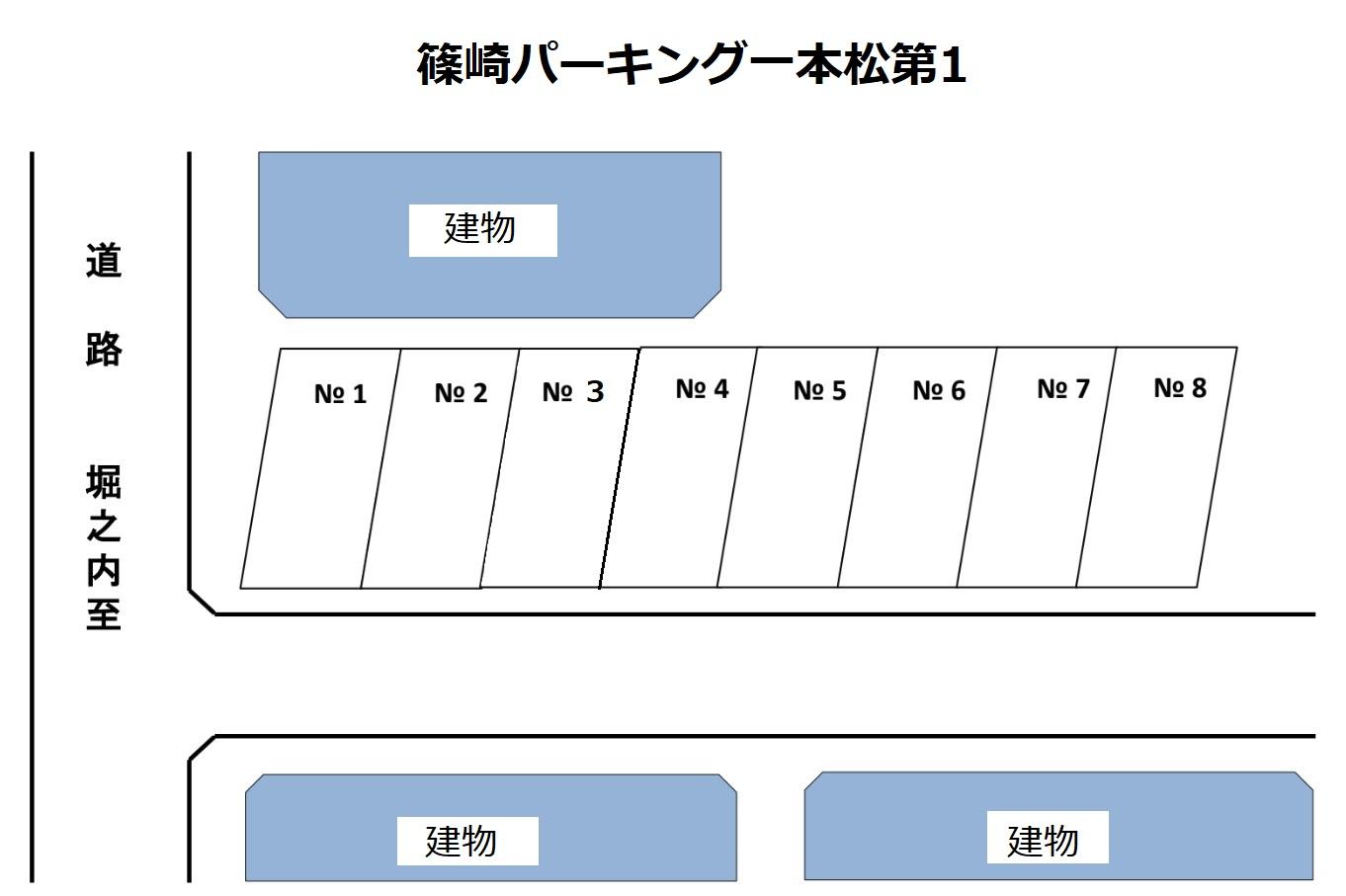 篠崎パーキング一本松第1の駐車配置図