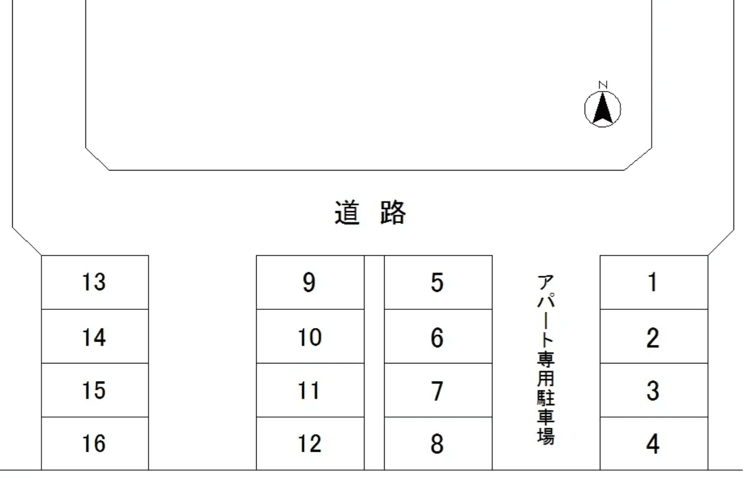石原第2駐車場の駐車配置図