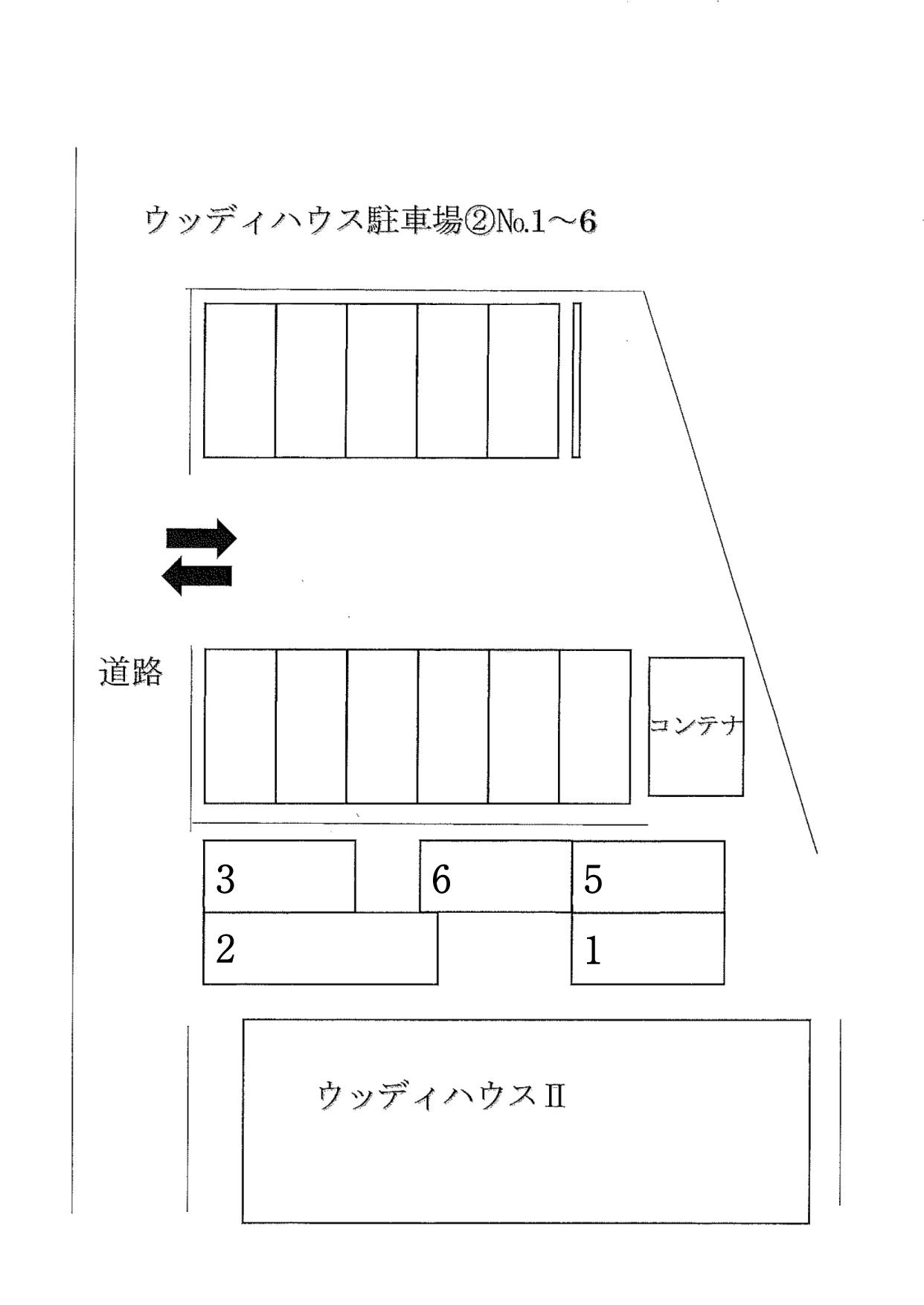ウッディハウス駐車場②の駐車配置図