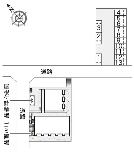 森山(53827)　敷地外駐車場の駐車配置図