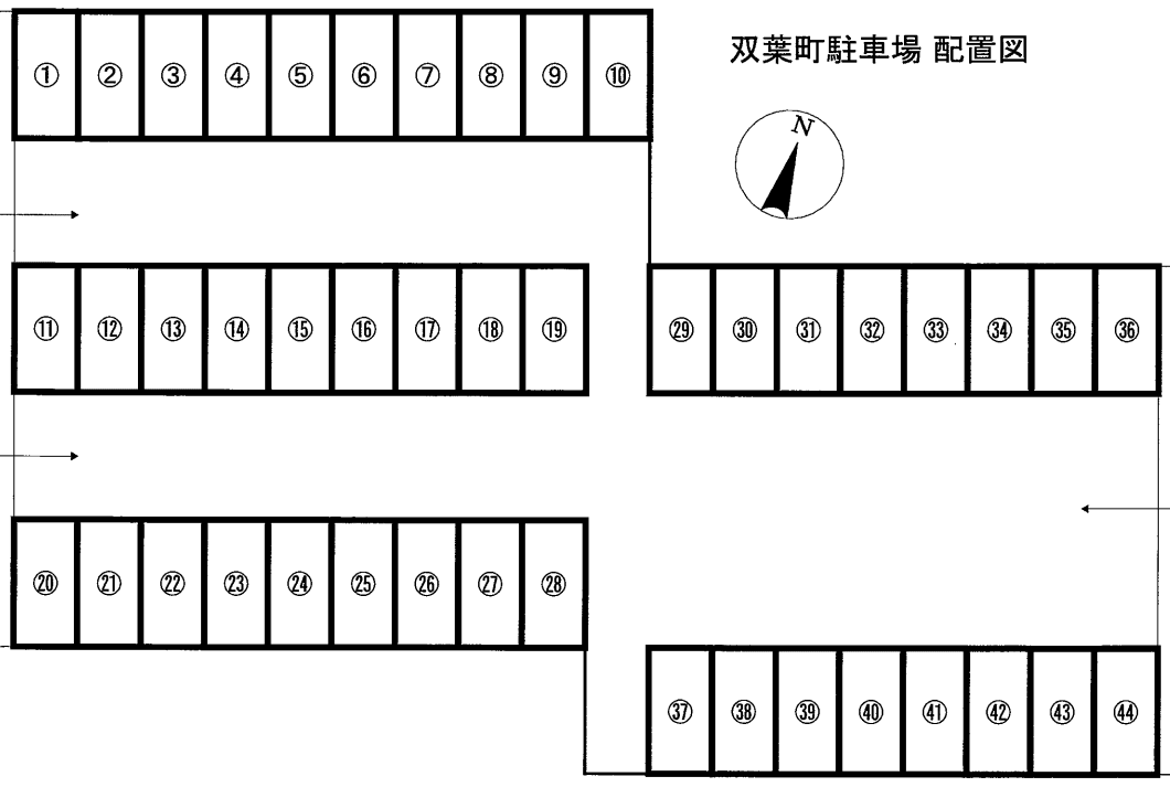 双葉町駐車場の駐車配置図