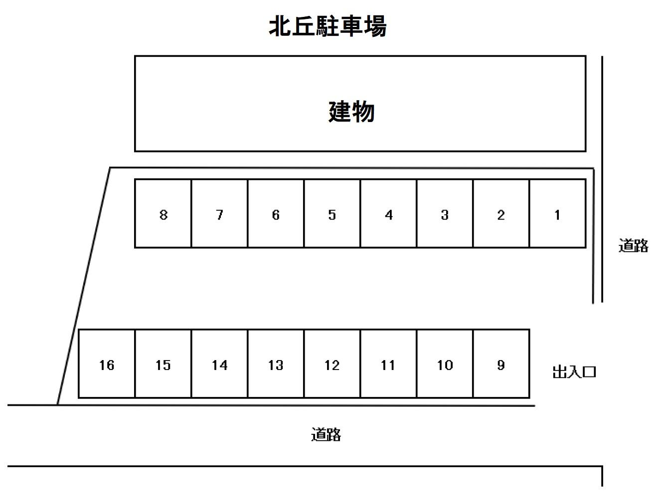 北丘駐車場の駐車配置図