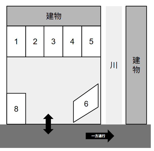 加茂川第１駐車場の駐車配置図