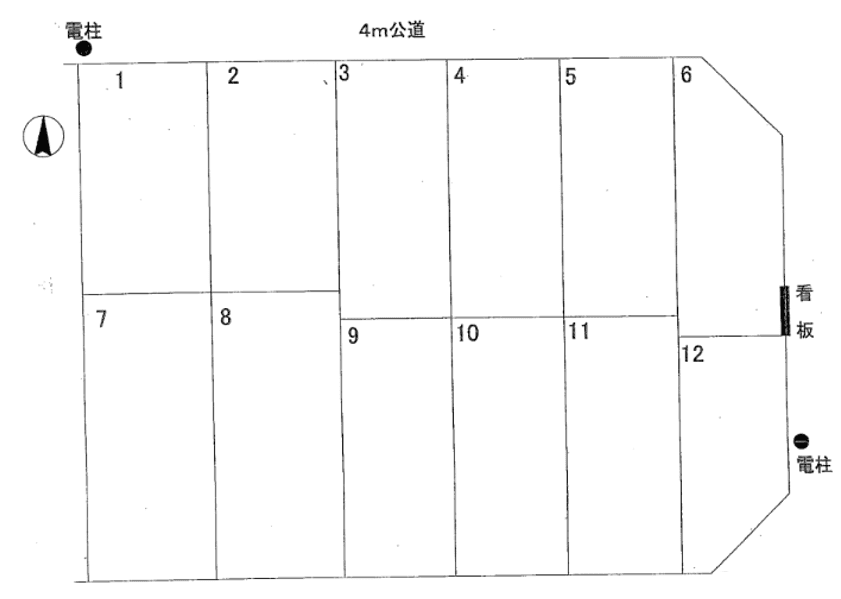 早渕ファミリア駐車場の駐車配置図