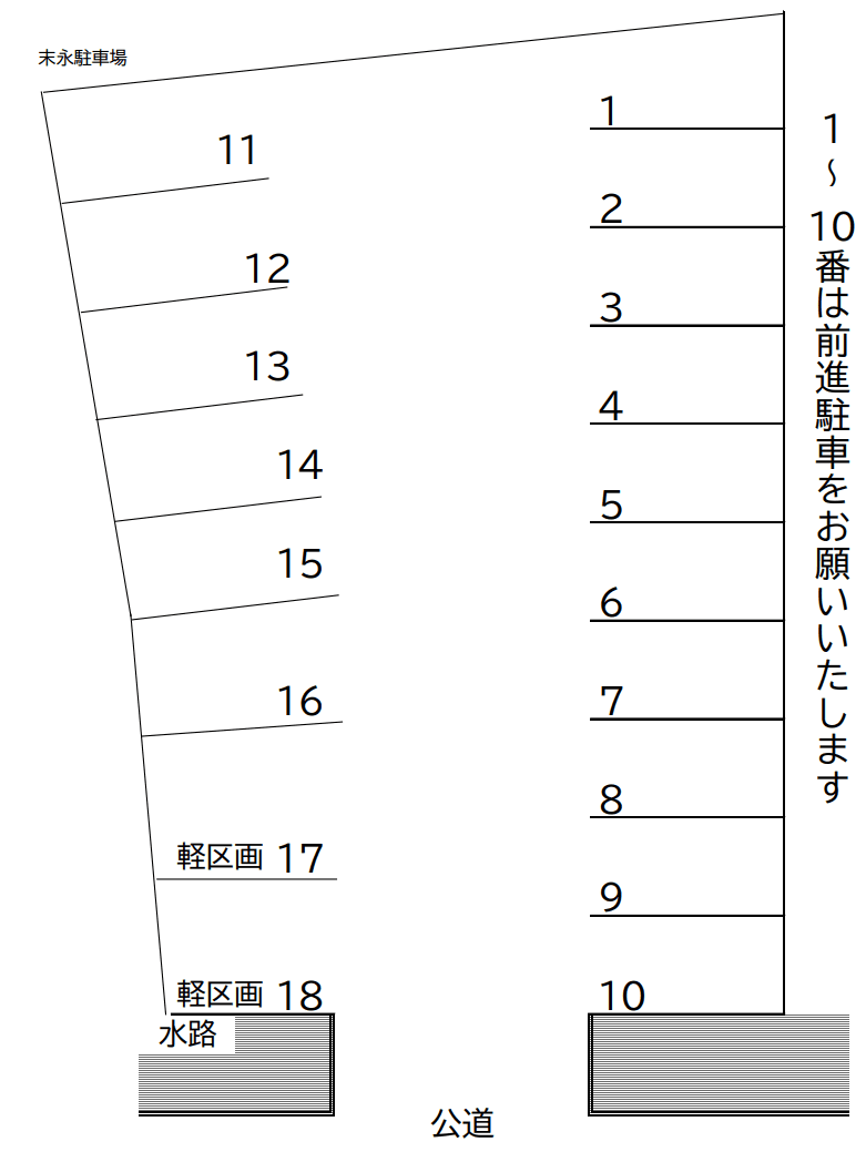 末永駐車場の駐車配置図