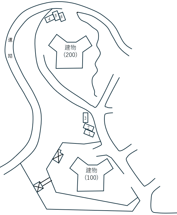 童子丸団地駐車場の駐車配置図