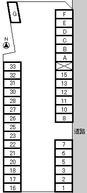 田中パーキングの駐車配置図