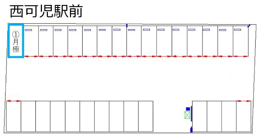 西可児駅前の駐車配置図