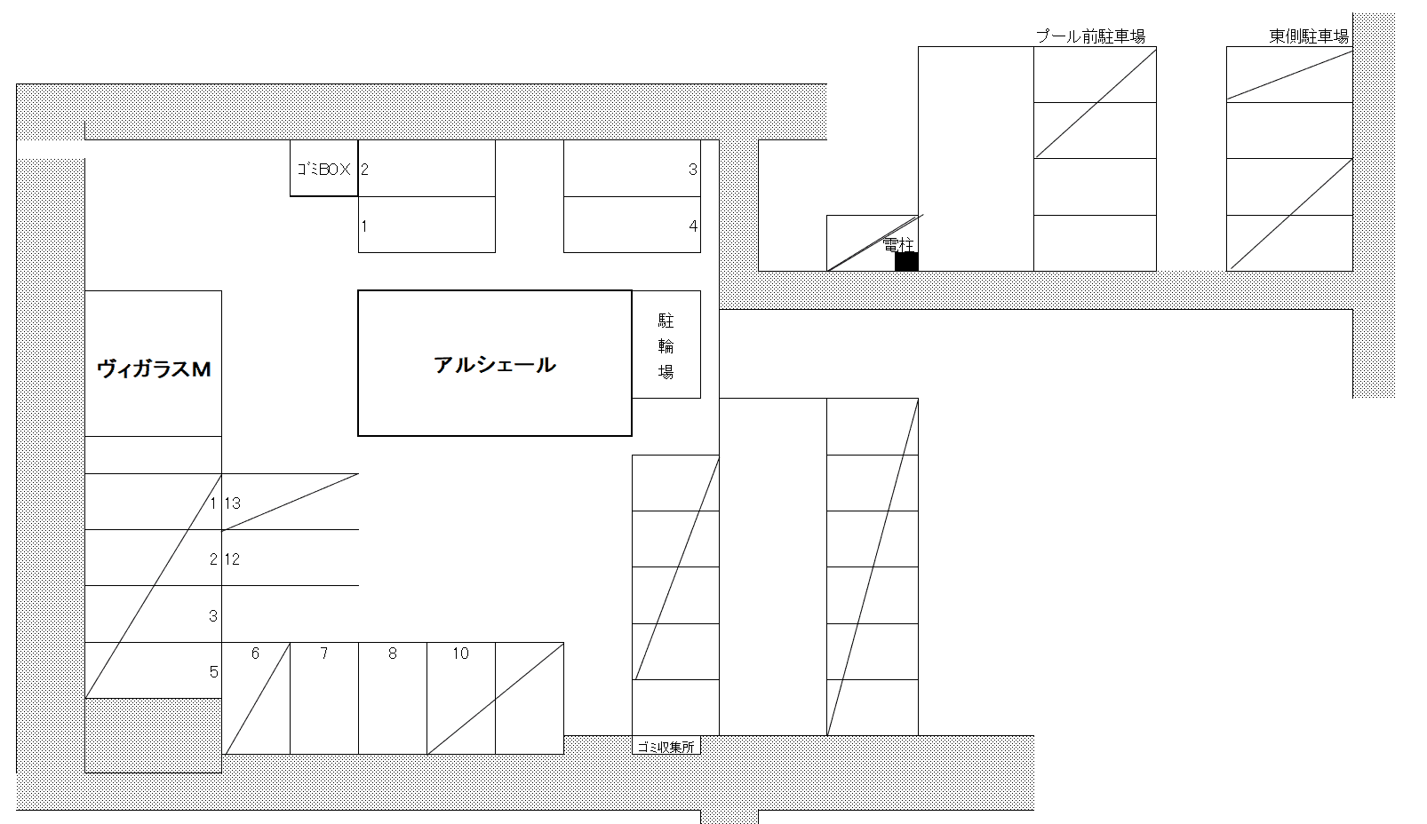 アルシェールの駐車配置図