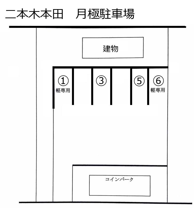 二本木本田　月極駐車場の駐車配置図