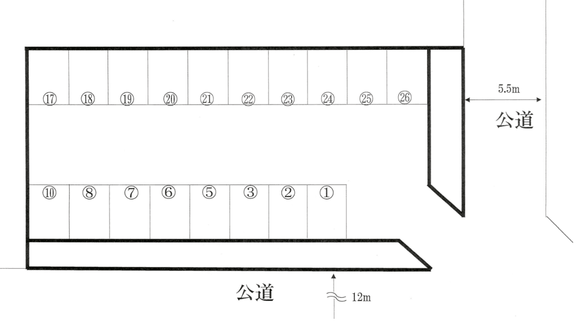 北須磨文化センター前モータープールの駐車配置図