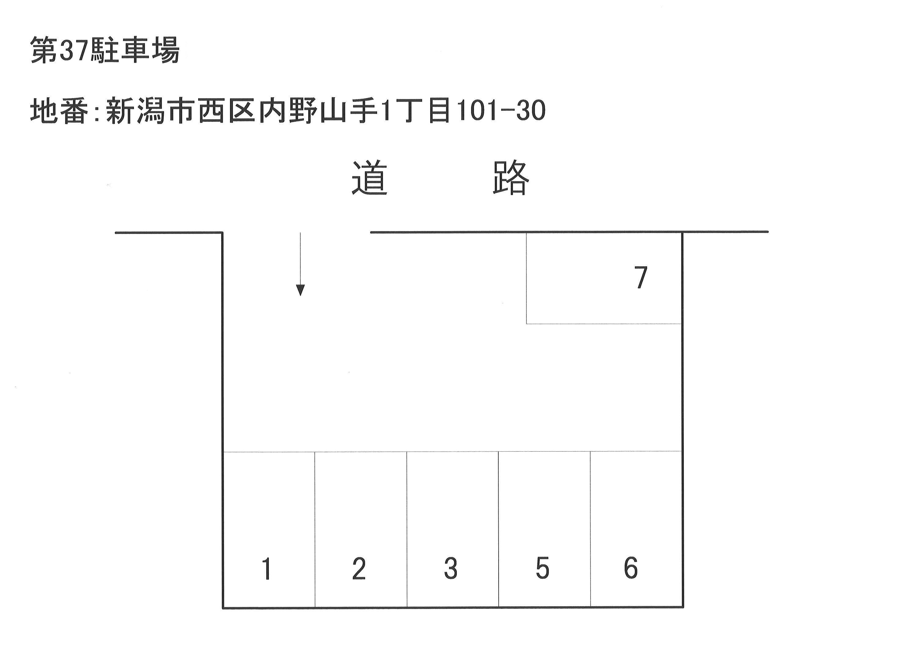 第37駐車場の駐車配置図