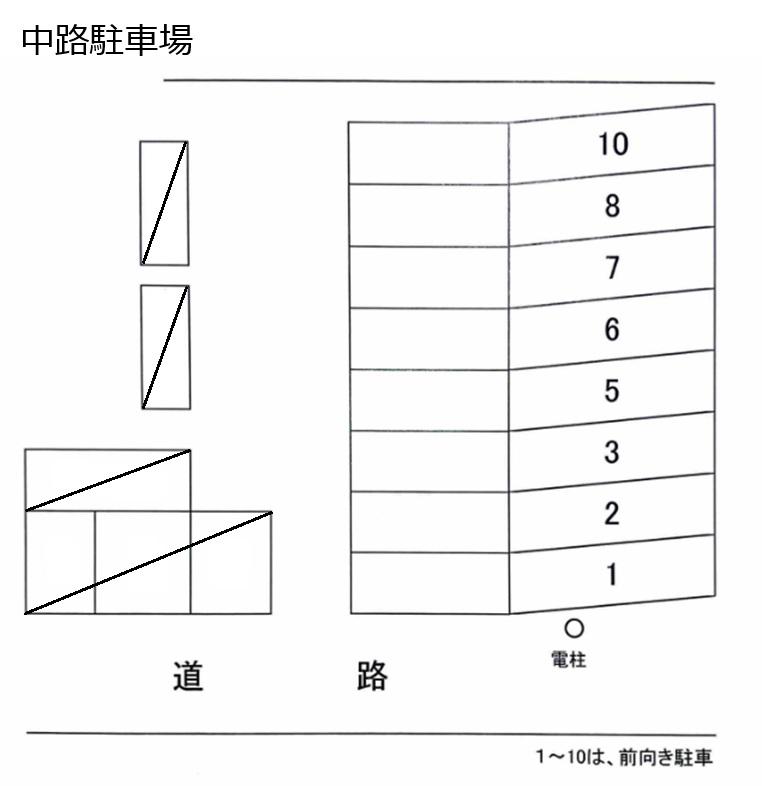 中路駐車場の駐車配置図