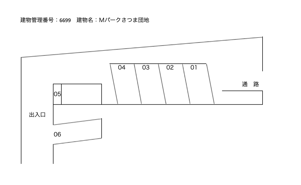 Ｍパークさつま団地の駐車配置図