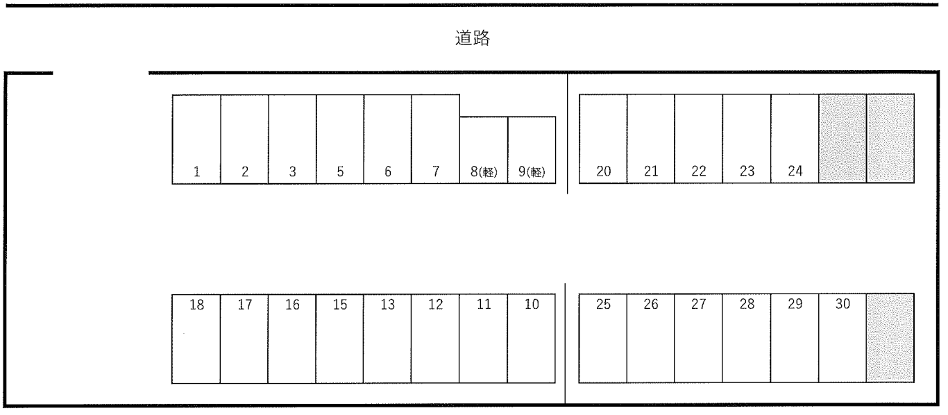 北横代駐車場の駐車配置図