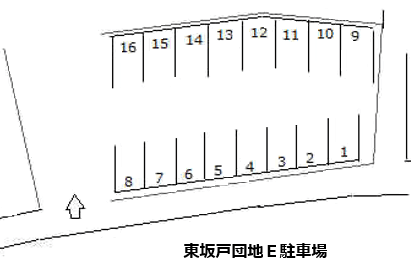 東坂戸団地Ｅ駐車場の駐車配置図