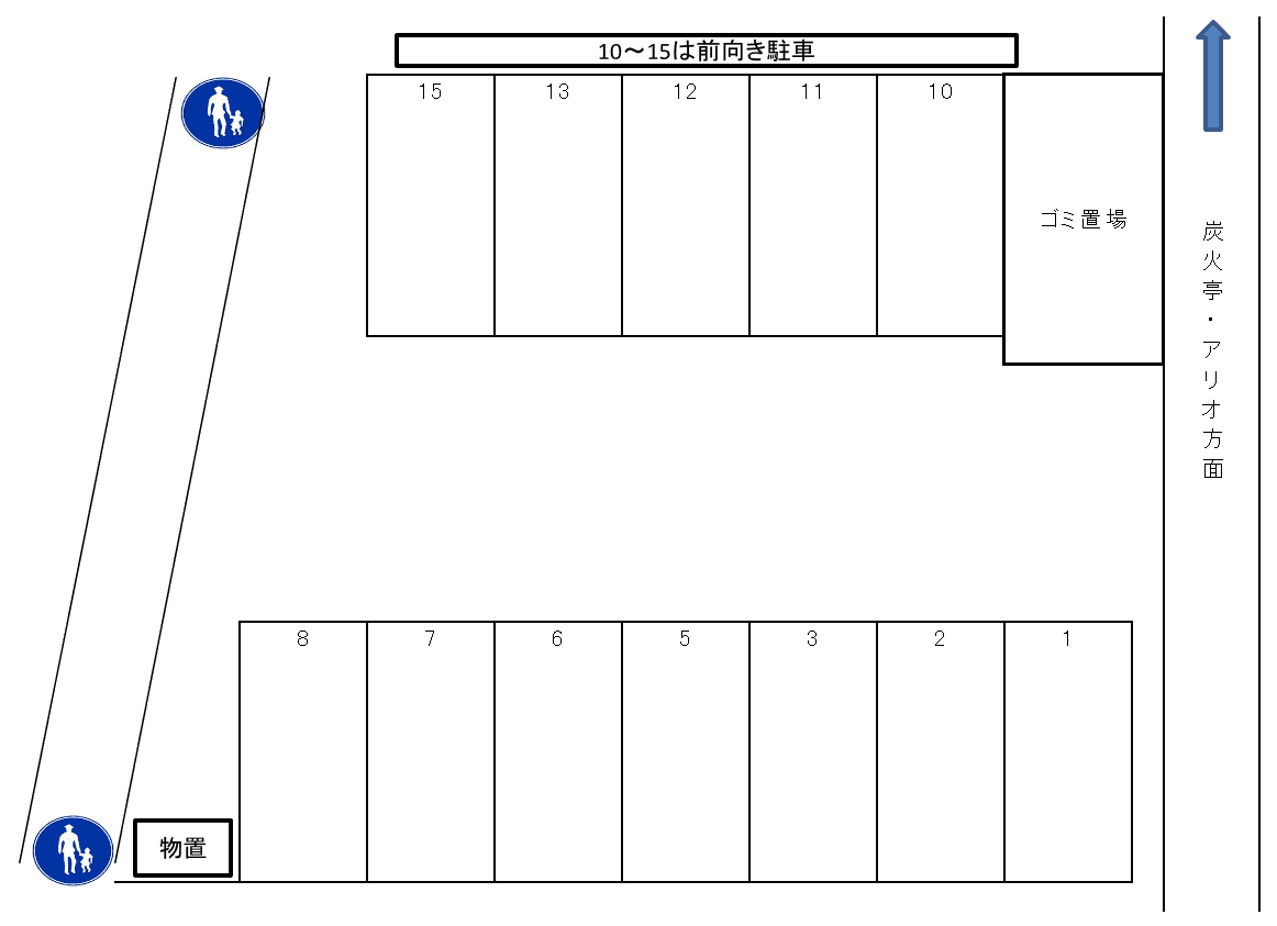 増田駐車場の駐車配置図
