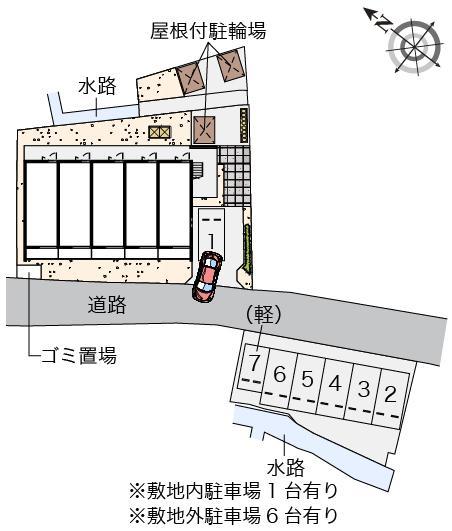 クレイノシャルマン中通(57155)　敷地外駐車場の駐車配置図