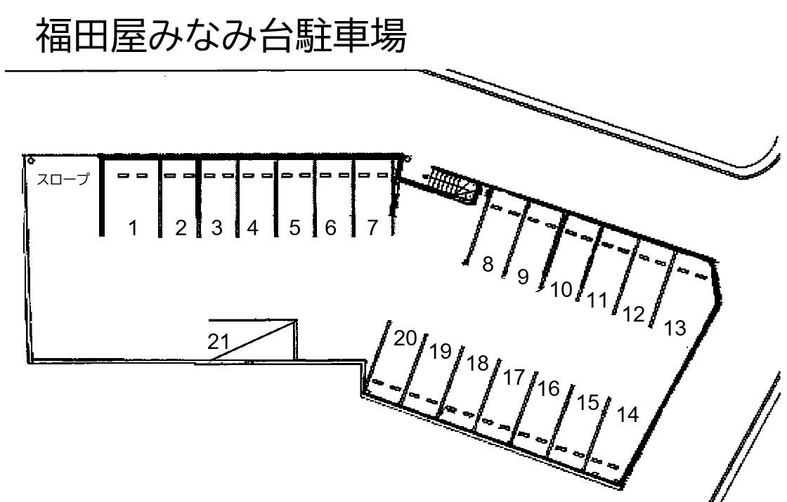 福田屋みなみ台駐車場の駐車配置図