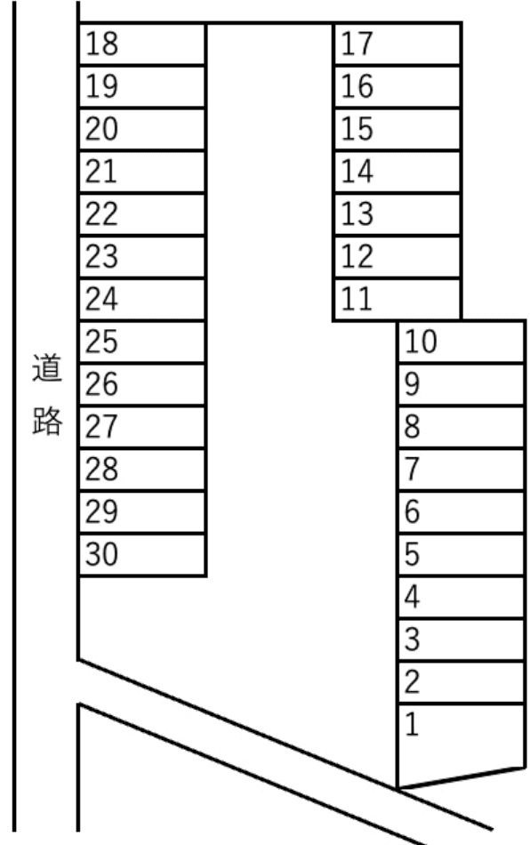 広沢２丁目　ハマナ化成Pの駐車配置図
