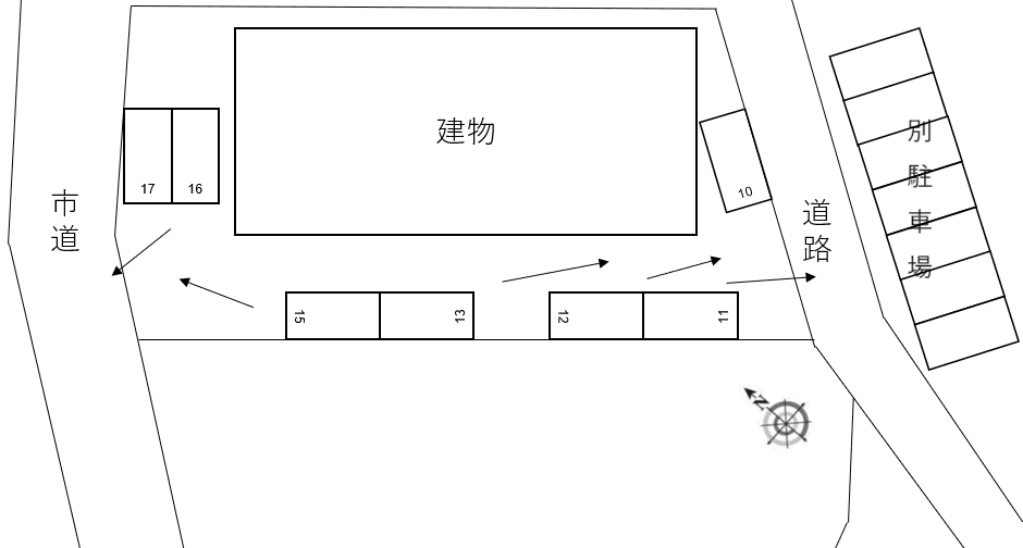 ラフィーネ小松の駐車配置図