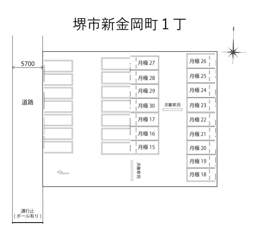 堺市新金岡町１丁の駐車配置図