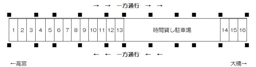 R-9地区駐車場の駐車配置図