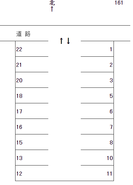 岩倉－161の駐車配置図