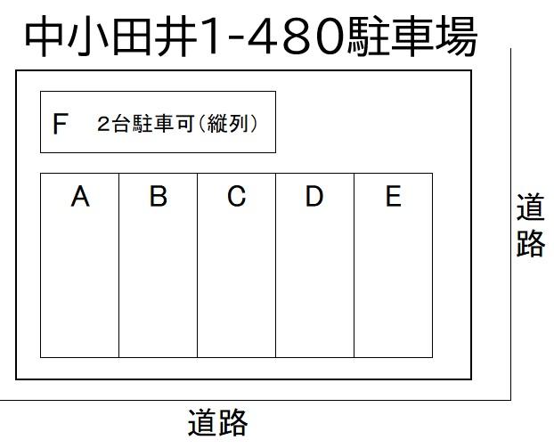 中小田井1-480駐車場の駐車配置図