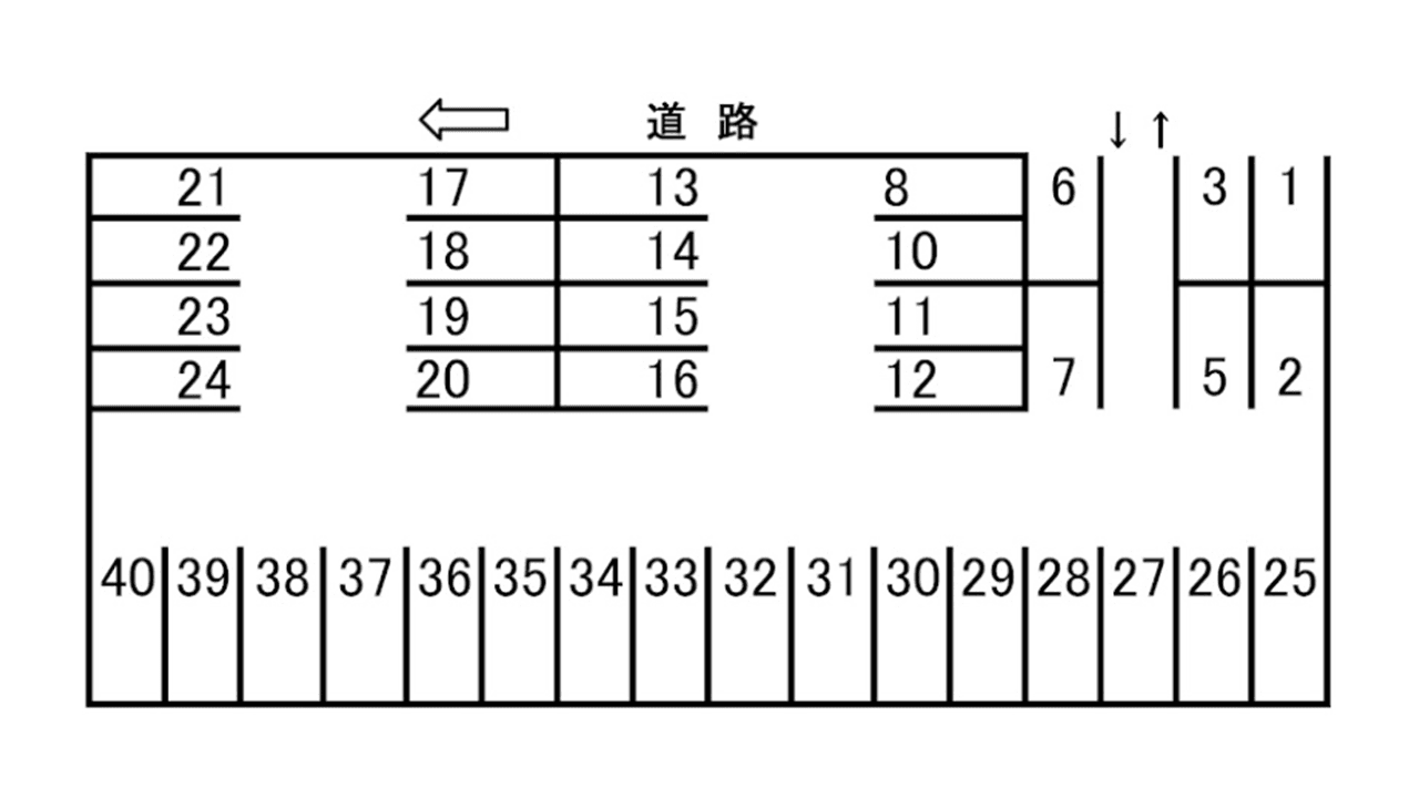 エラン原駐車場の駐車配置図
