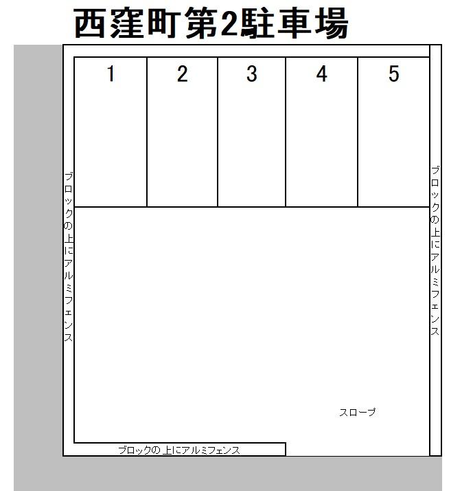 西窪町第2駐車場の駐車配置図