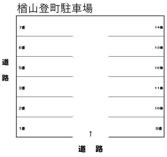 楢山登町駐車場の駐車配置図