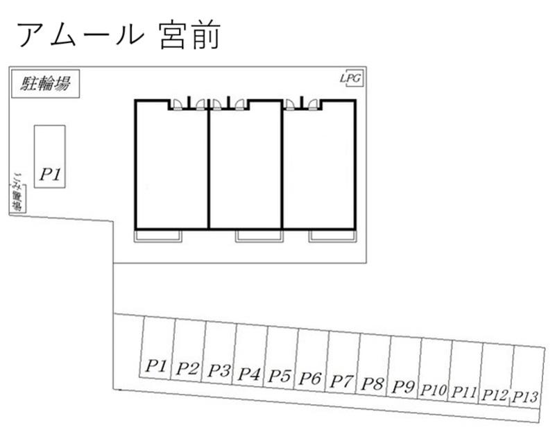 アムール 宮前の駐車配置図