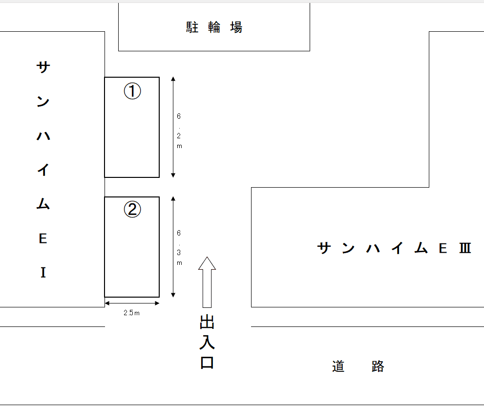 エイコー第三駐車場の駐車配置図