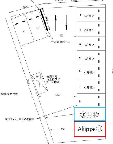 多治見駅前第５の駐車配置図