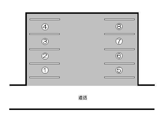 郡元2丁目9ー15駐車場の駐車配置図