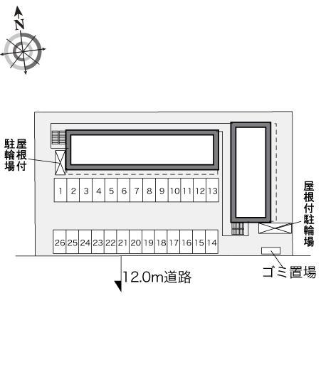 北谷Ⅱ(31387)の駐車配置図