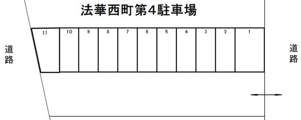 法華西町第4駐車場の駐車配置図