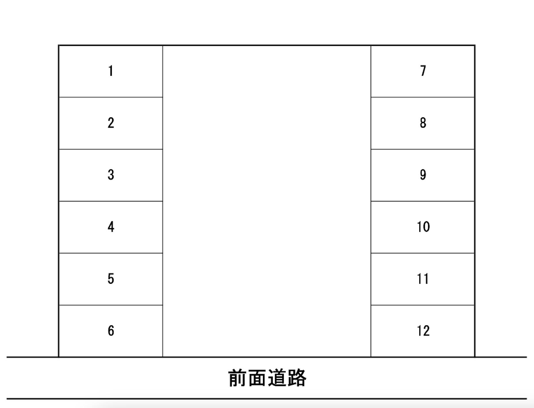 皆賀２丁目ガレージの駐車配置図