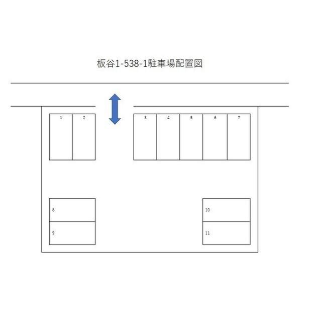 板谷1-538-1駐車場の駐車配置図