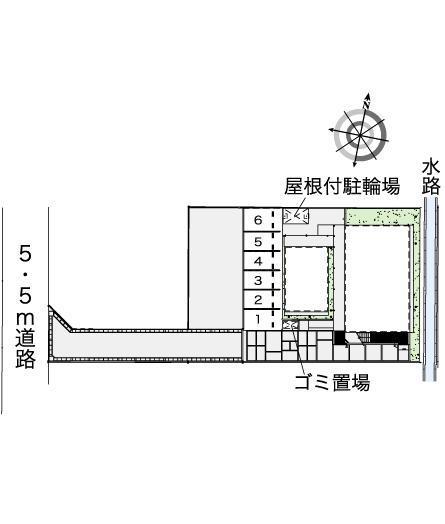 レオパレス武蔵野第３(42483) 敷地外駐車場の駐車配置図