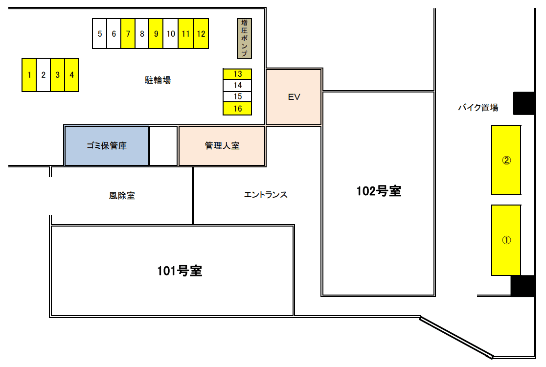 リヴシティ横濱インサイトの駐車配置図