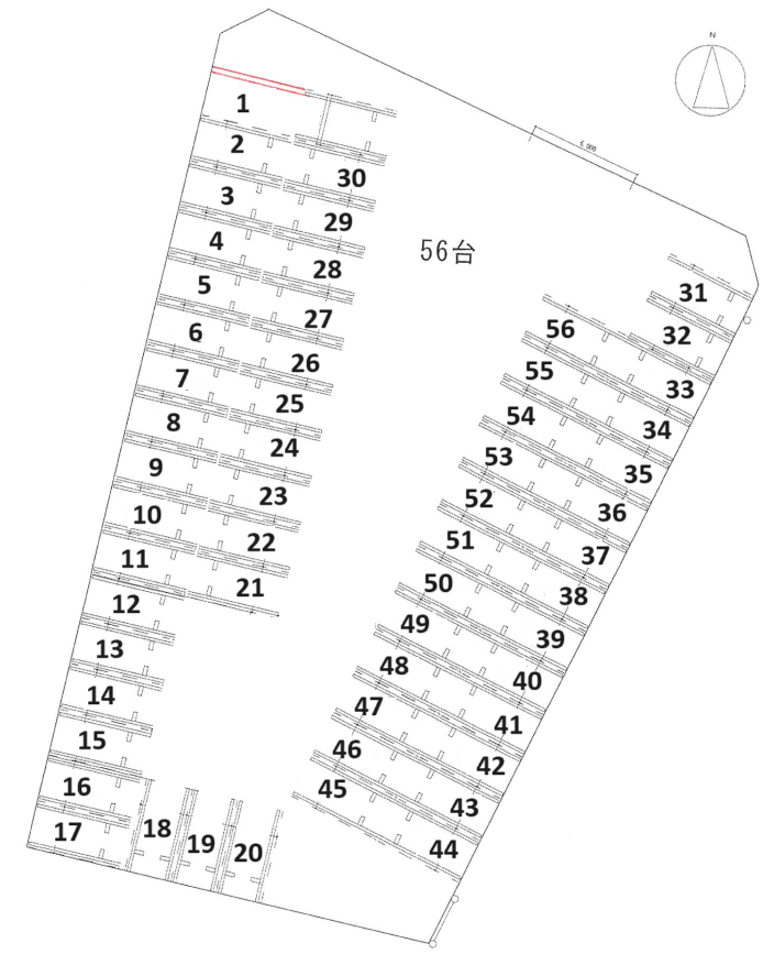 大樹寺駐車場の駐車配置図