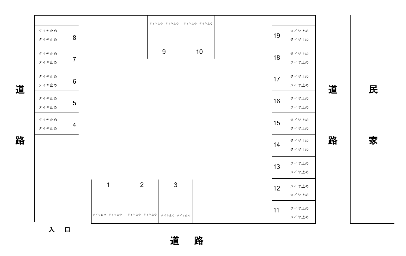 若葉町　Kパーキングの駐車配置図