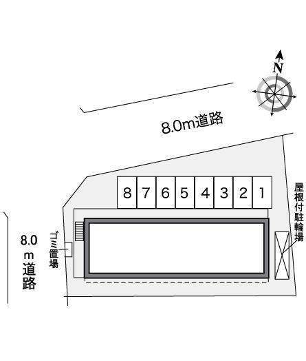 オークアベニュー(30008)の駐車配置図