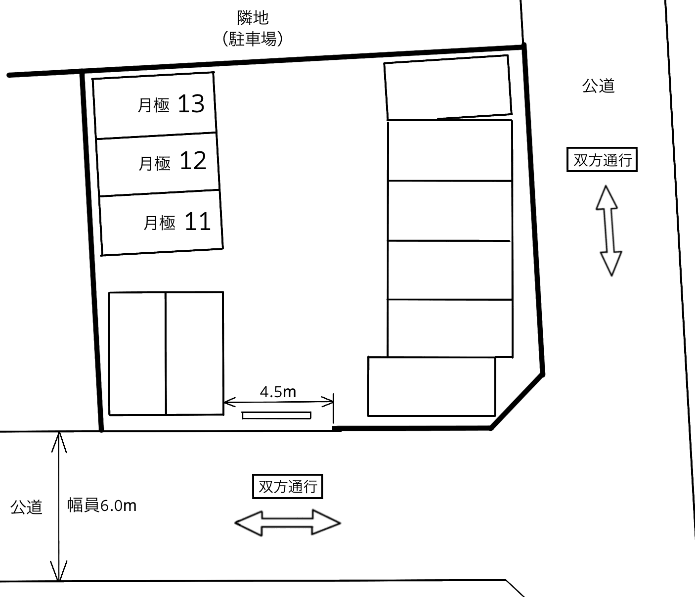 名古屋梅森坂３丁目の駐車配置図