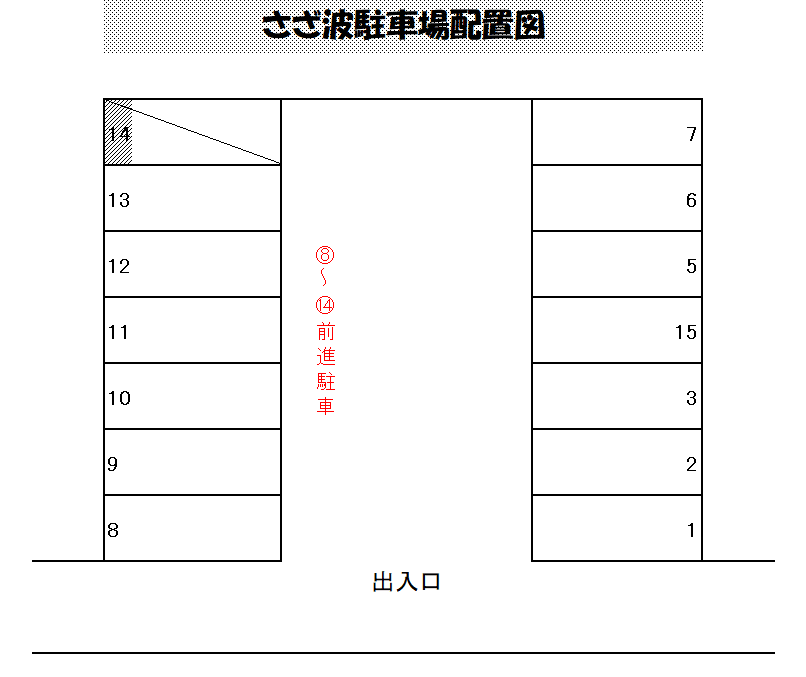 さざ波駐車場の駐車配置図