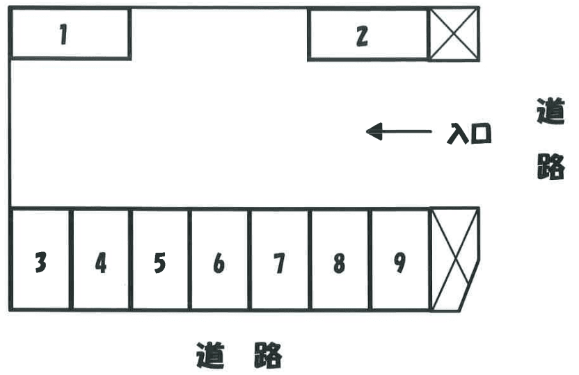 Ｔ・Ｅパーキングの駐車配置図