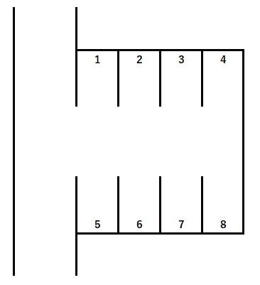小柳駐車場の駐車配置図