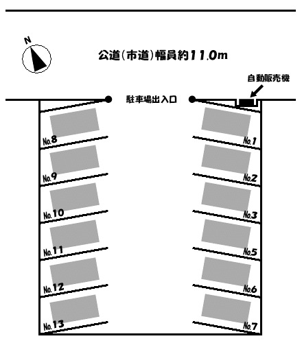 ワイズ・桜 第3駐車場の駐車配置図